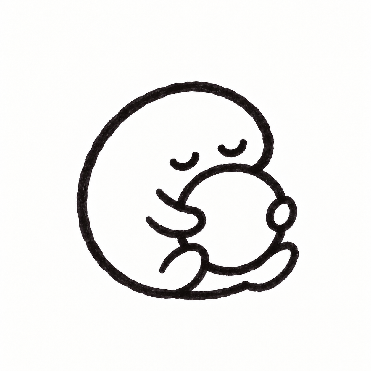 NotiNest line character holding a small circle
